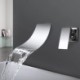 Contemporary Waterfall Widespread Bathroom Sink Faucet (Chrome Finish)