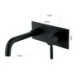 Black Wall-Mount Sink Faucet with 2 Holes and 1 Handle for Bathroom