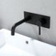 Black Wall-Mount Sink Faucet with 2 Holes and 1 Handle for Bathroom