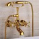 Chrome/Gold Classical Clawfoot Bathtub Faucet Tub Mixer Tap with Hand Shower