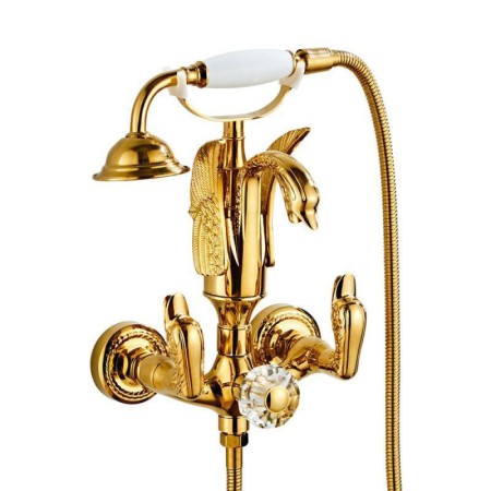 Telephone Type Hot Cold Mixer Tap Wall Mounted Brass Shower & Tub Faucet Spout