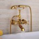 Chrome/Gold Classical Clawfoot Bathtub Faucet Tub Mixer Tap with Hand Shower