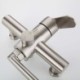 Bathtub Faucet in Brushed Stainless Steel with Wall Mounted Supercharged Handheld Shower