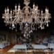 Luxury Modern Large Crystal Ceiling Light 2 Tiers 15 Light Large Crystal Chandelier Cognac (Dance Of Romance)