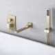 Bathtub Faucet Wall Mounted Brushed Gold Tap Swivel Spout