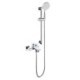 Modern Single Handle Wall Bathtub Filler With Hand Shower Wall Mounted Tub Faucet