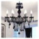 Black Chandelier 6 Light Silver Vintage in Crystal Feature