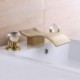 Split Curved Bathroom Sink Faucet with Waterfall Brass Basin Tap