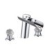 Split Dual Handle Waterfall Brass Basin Tap Bathroom Sink Faucet