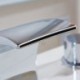 Solid Brass Chrome Finish LED Waterfall Widespread Bathroom Sink Faucet