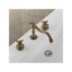 Widespread Bathroom Sink Tap with Antique Sink Faucet in Brass Finish