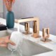 Modern Bathroom Sink Faucet Hollow Design Cold Hot Water Mixer Tap