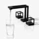 Dual Handles Black Bathroom Basin Faucet Hollow Geometric Design Sink Tap