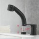 Liftable Pull Out Bathroom Sink Tap Two Hole Split Faucet in Black