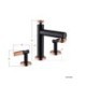 Deck Mounted Modern Widespread Bathroom Sink Faucet Dual Handles Basin Mixer Tap