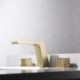 Dual Handles Brass Basin Faucet Brushed Gold Anti-Fingerprint Tap