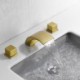 Split Basin Mixer Faucet in Brushed Gold Brass