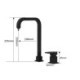 Square Bathroom Sink Tap Contemporary Black Basin Faucet