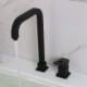 Square Bathroom Sink Tap Contemporary Black Basin Faucet