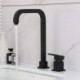 Square Bathroom Sink Tap Contemporary Black Basin Faucet