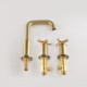 Swivel Split Tap Dual Handles Basin Faucet in Brushed Gold