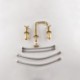 Swivel Split Tap Dual Handles Basin Faucet in Brushed Gold