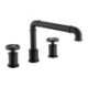 Basin Faucet Industrial Style Black Basin Tap Brass Dual Circle Handles