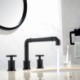 Basin Faucet Industrial Style Black Basin Tap Brass Dual Circle Handles