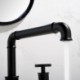 Basin Faucet Industrial Style Black Basin Tap Brass Dual Circle Handles