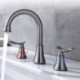 Brushed Nickel/ORB Color Available Stainless Steel Split Basin Faucet Dual Handles Bathroom Sink Tap