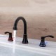 ORB Stainless Steel Hot and Cold Bathroom Sink Tap Split Basin Faucet