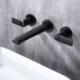 Dual Handle Wall Mounted Bathroom Faucet Copper Sink Faucet