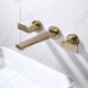 Dual Handle Wall Mounted Bathroom Faucet Copper Sink Faucet