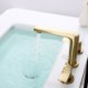 Deck Mounted Modern Widespread Bathroom Sink Faucet Dual Handles Basin Mixer Tap