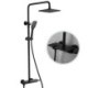 Convenient Piano Press Button Hotel Spa Square Rainfall Shower Head Handheld Combo