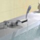 Roman Style Modern Waterfall Bathtub Faucet Bath Mixer Tap with Hand Sprayer