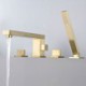 Black/Gold 2 Handle Roman Bathtub Faucet Tub Tap Mixer with Handheld Sprayer