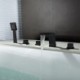 Deck Mounted Bathtub Faucet Waterfall Bathtub Faucet Black Fixer Tub Faucet Five Holes