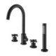 Dual Handles Brass Bathtub Faucet Deck Mounted Bath Tap