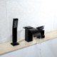 3 Piece Black Brass Bathtub Faucet Set with Handheld Shower