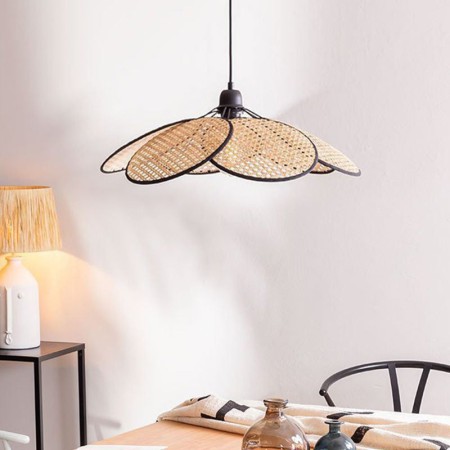 Natural Simple Hand Weaved Woven Bamboo Pendant Light For Bedroom