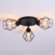 3 Light Metal Cage Ceiling Lamp Industrial Flush Mount Ceiling Light Fixture