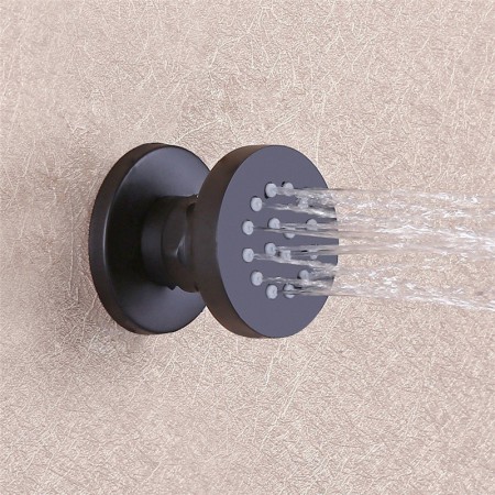 Solid Brass Adjustable Body Spa Jet Black Round Body Sprayer Jet