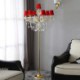 Gold Raindrop Crystal Floor Lamp European Style Luxury Light Living Room Hotel Lobby