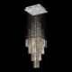 For Duplex Stairs, Modern Square Crystal Chandelier Contemporary Elegant Ceiling Light Fixture