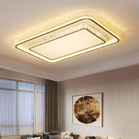 Simple Modern Rectangular Crystal Lamp For Living Room LED Crystal Ceiling Lamp