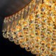 Living Room Bedroom European LED Crystal Flush Mount Rectangle Chandelier