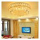 Living Room Lobby Modern Simple LED Flush Mounted Round Crystal Chandelier