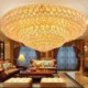 European Round Flush Mounted Lighting Living Room Hotel Lobby Luxury LED Crystal Ceiling Light