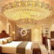 Round LED Flush Mount Lighting Living Room Bedroom Modern Gold LED Crystal Ceiling Light